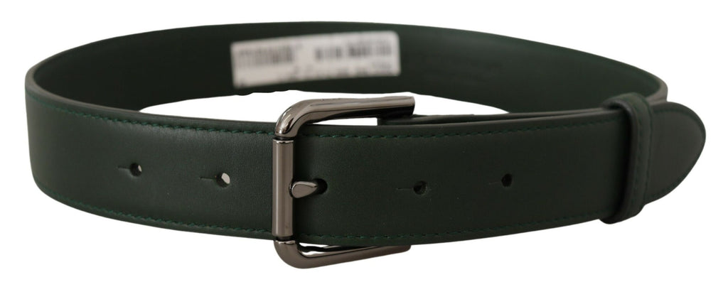 Dolce & Gabbana Army Green Leather Logo Metal Waist Buckle Belt - Luxe & Glitz