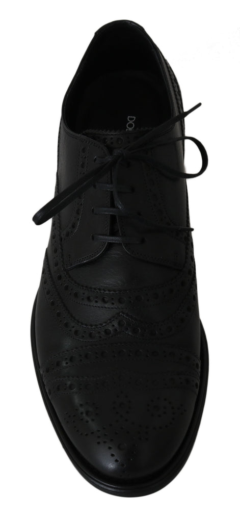 Dolce & Gabbana Black Leather Wingtip Oxford Dress Shoes Dolce & Gabbana