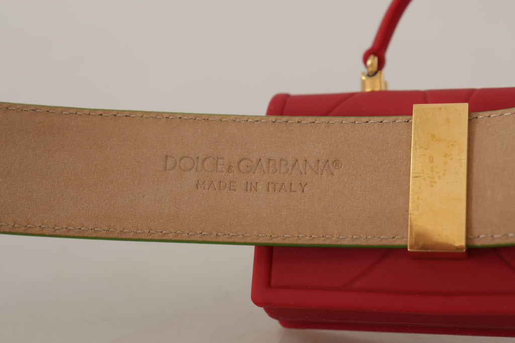 Dolce & Gabbana Green Leather Devotion Heart Micro Bag Headphones Belt - Luxe & Glitz