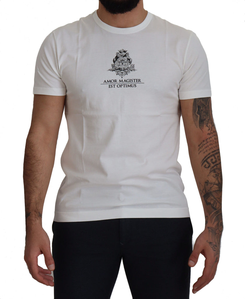 Dolce & Gabbana White Logo Cotton Amor Magister T-shirt Dolce & Gabbana