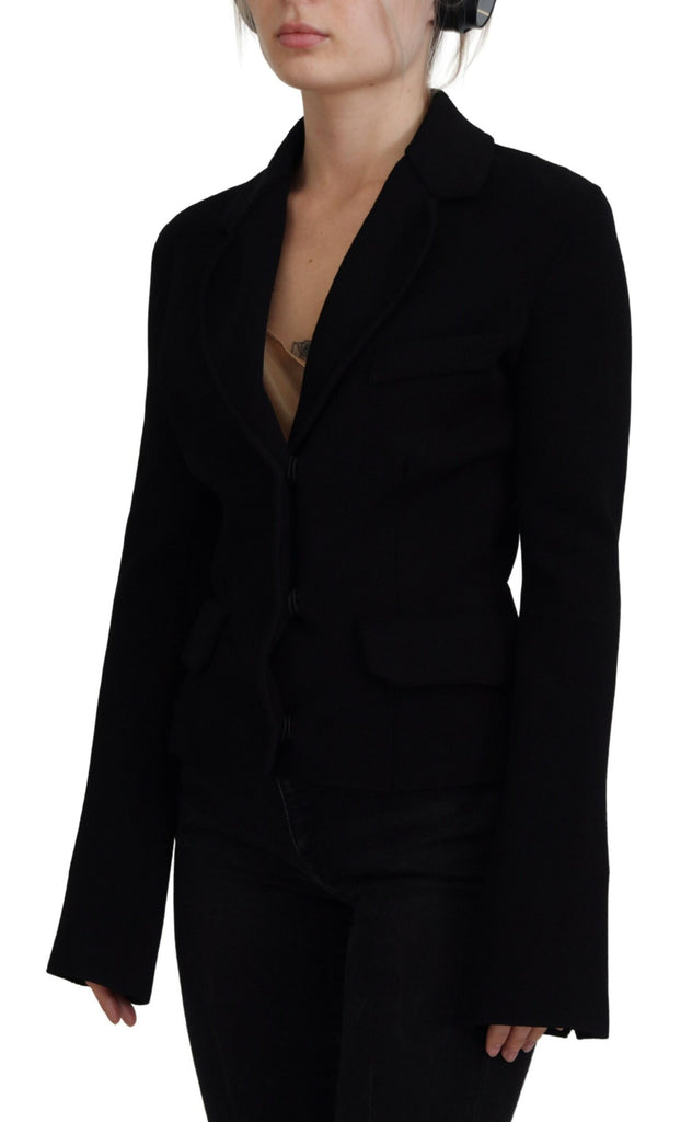 Dolce & Gabbana Black Button Cardigan Blazer Viscose Jacket Dolce & Gabbana