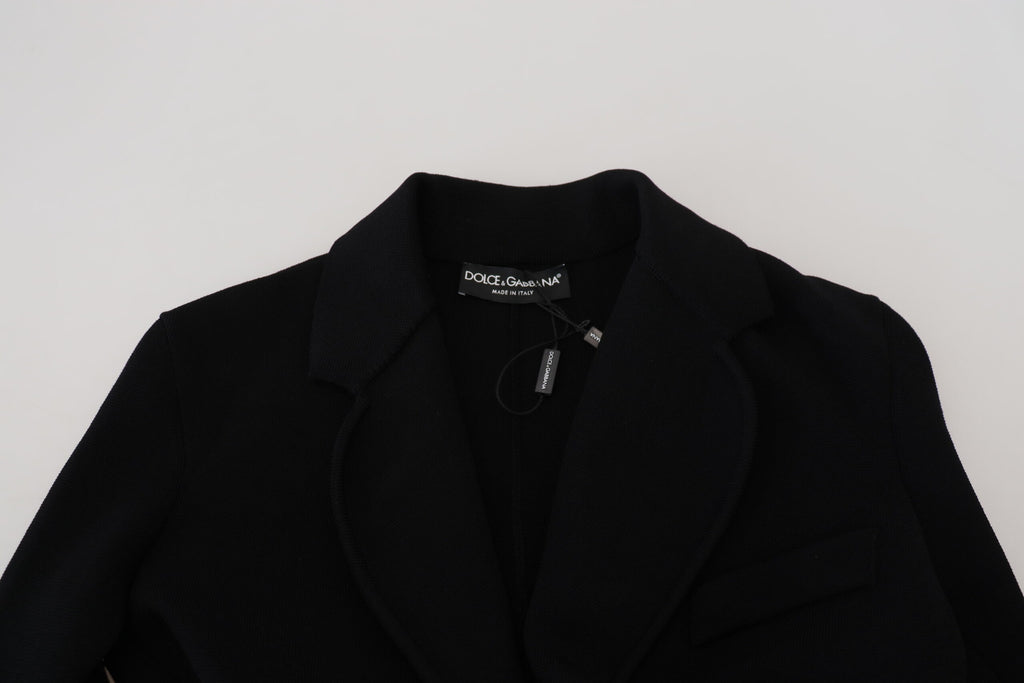 Dolce & Gabbana Black Button Cardigan Blazer Viscose Jacket Dolce & Gabbana