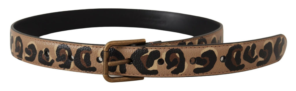 Dolce & Gabbana Brown Leopard Print Vintage Metal Waist Buckle Belt - Luxe & Glitz