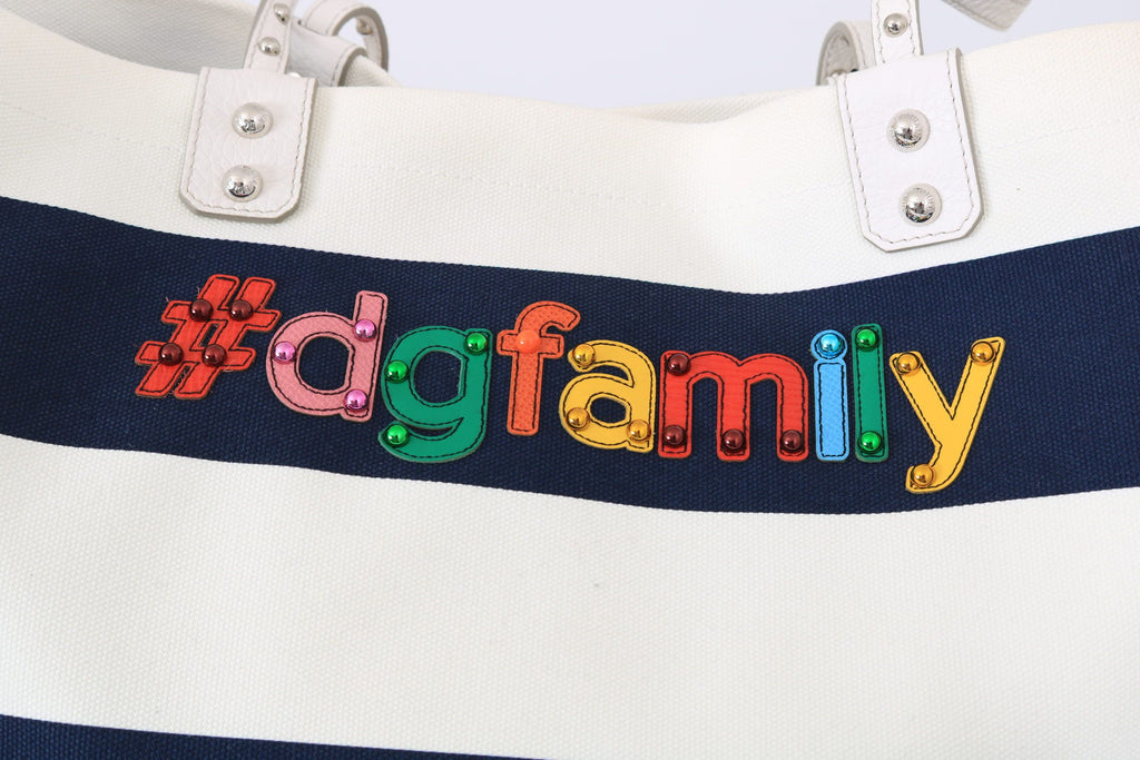 Dolce & Gabbana Blue Canvas #dgfamily Shopping BEATRICE Bag - Luxe & Glitz