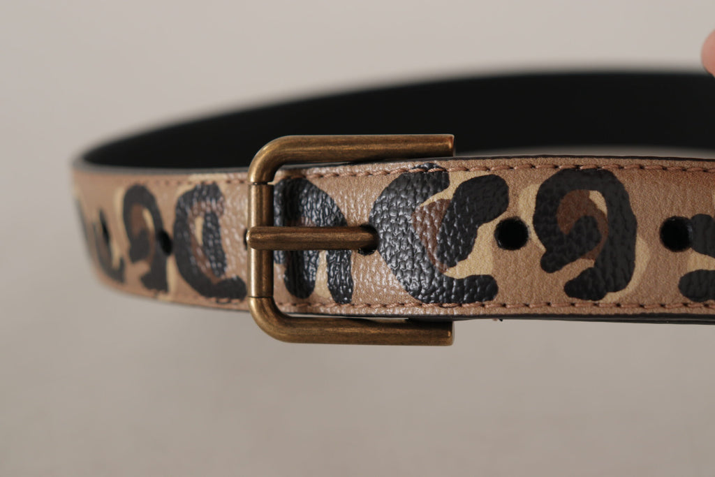 Dolce & Gabbana Brown Leopard Print Vintage Metal Waist Buckle Belt - Luxe & Glitz