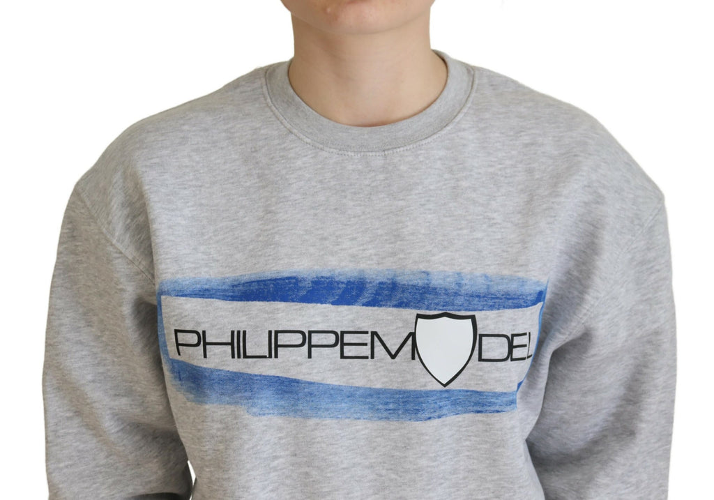 Philippe Model Gray Printed Long Sleeves Pullover Sweater Philippe Model