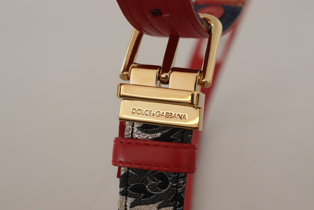 Dolce & Gabbana Multicolor Majolica Patchwork Gold Metal Buckle Belt - Luxe & Glitz