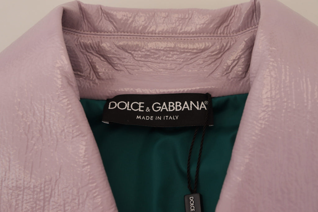 Dolce & Gabbana Purple Cotton Button Down Cropped Jacket Dolce & Gabbana