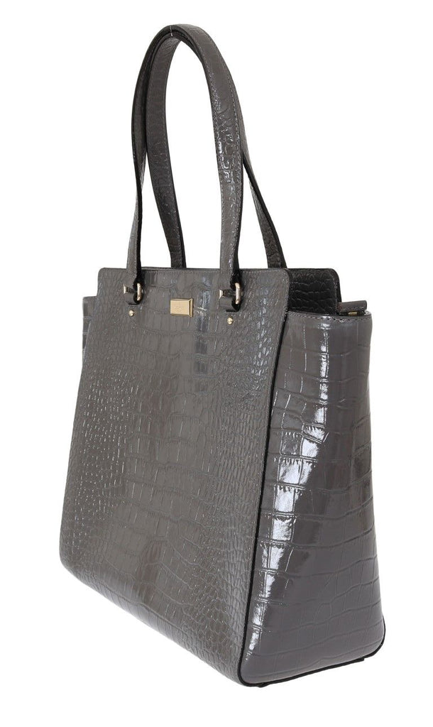 Kate Spade Gray Elissa Bristol Drive Croc Hand Bag - Luxe & Glitz