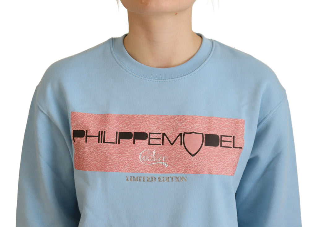 Philippe Model Light Blue Logo Printed Long Sleeves Sweater Philippe Model