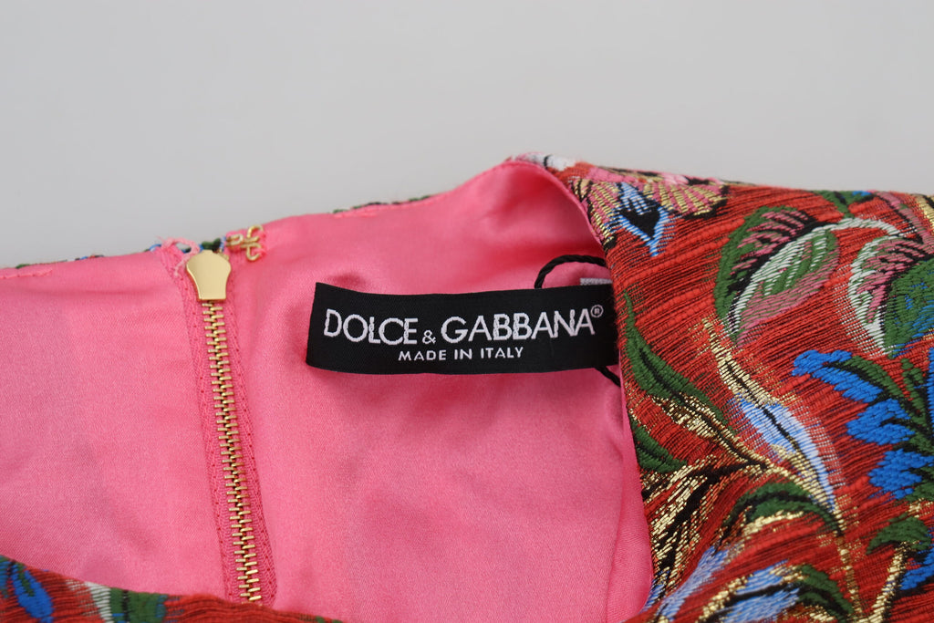 Dolce & Gabbana Red Floral Jacquard A-line Mini Dress Dolce & Gabbana