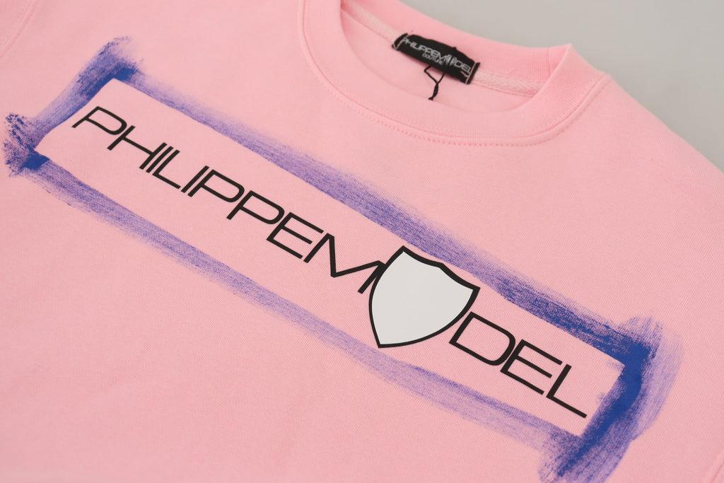 Philippe Model Pink Printed Long Sleeves Pullover Sweater Philippe Model