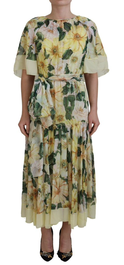 Dolce & Gabbana Multicolor Silk Floral Print Long Maxi Dress Dolce & Gabbana