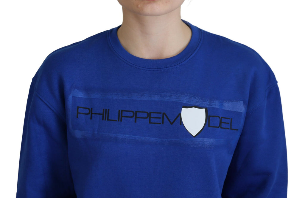 Philippe Model Blue Printed Long Sleeves Pullover Sweater Philippe Model