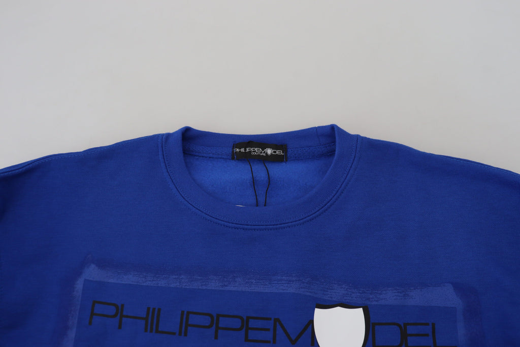 Philippe Model Blue Printed Long Sleeves Pullover Sweater Philippe Model