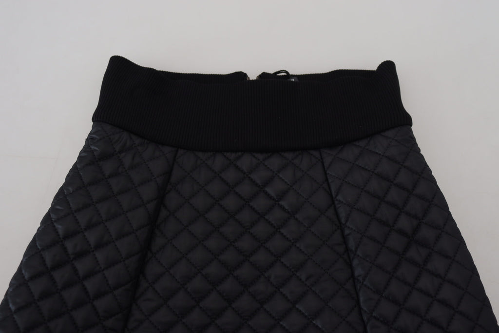 Dolce & Gabbana Black Quilted High Waist Hot Pants Shorts Dolce & Gabbana