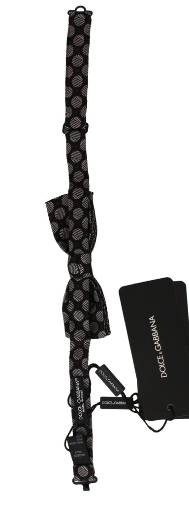 Dolce & Gabbana Brown Silk Polka Dot Jacquard Men  Bow Tie Papillon Dolce & Gabbana