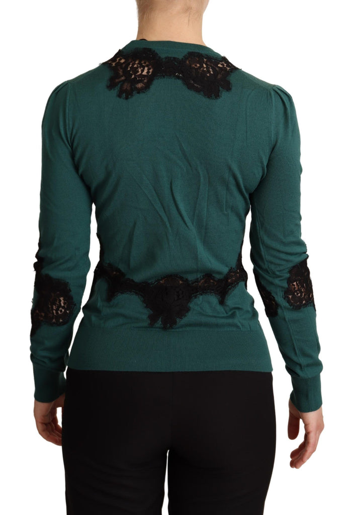 Dolce & Gabbana Green Wool Crewneck Sweater - Luxe & Glitz
