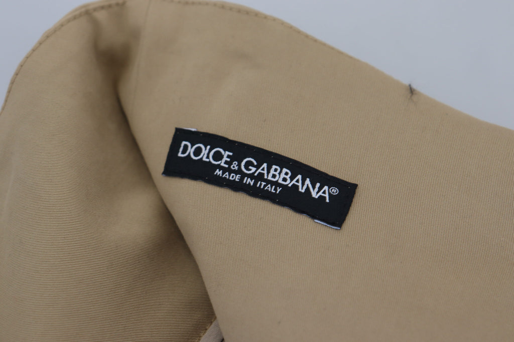 Dolce & Gabbana Brown Cotton High Waist Tapered Pants Dolce & Gabbana