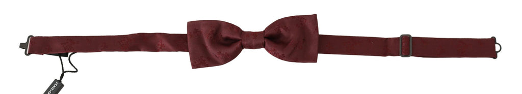 Dolce & Gabbana Men Maroon 100% Silk Faille Adjustable Men  Neck Bow Tie Dolce & Gabbana