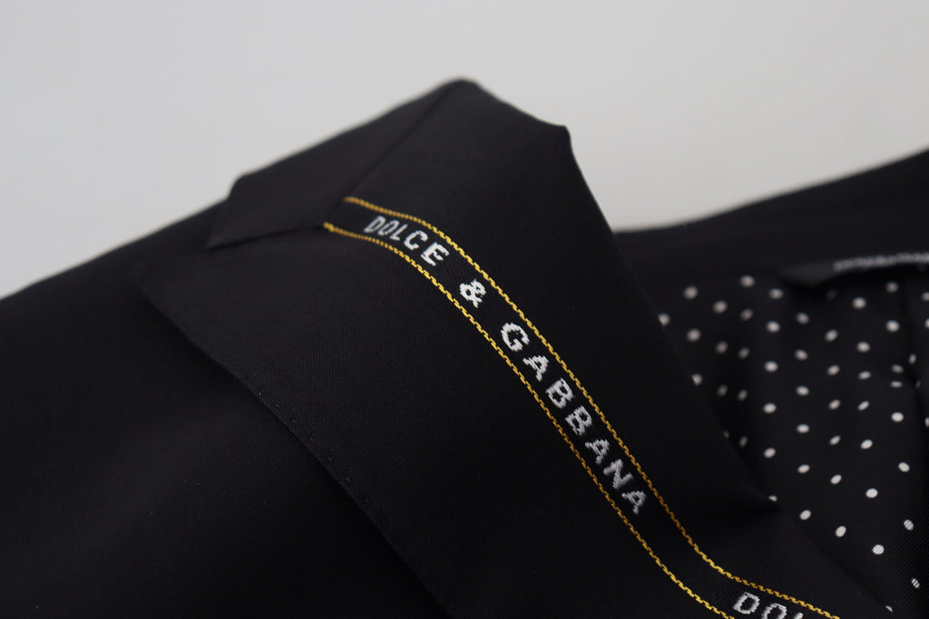 Dolce & Gabbana Black Wool Stretch Slim Fit Jacket Blazer Dolce & Gabbana