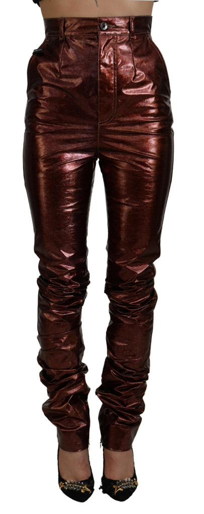 Dolce & Gabbana Metallic Bronze High Waist Skinny Jeans Dolce & Gabbana