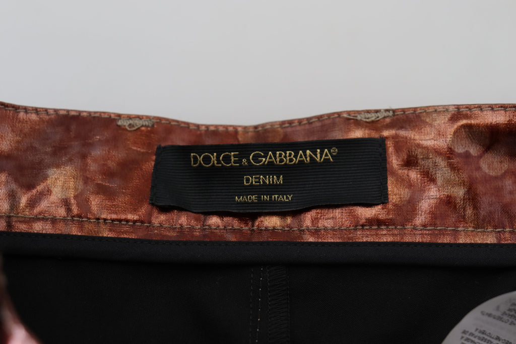 Dolce & Gabbana Metallic Bronze High Waist Skinny Jeans Dolce & Gabbana