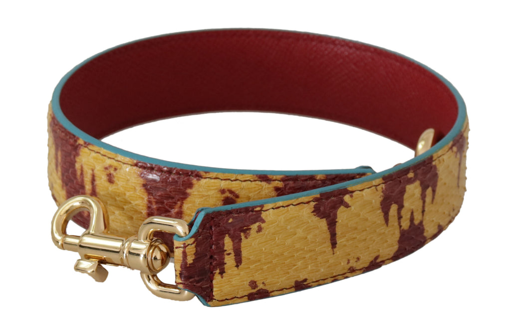 Dolce & Gabbana Yellow Red Leather Gold Tone Shoulder Strap - Luxe & Glitz