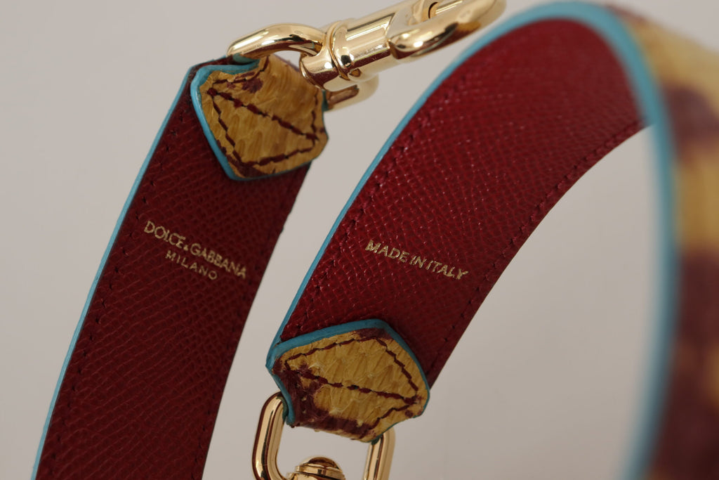 Dolce & Gabbana Yellow Red Leather Gold Tone Shoulder Strap - Luxe & Glitz