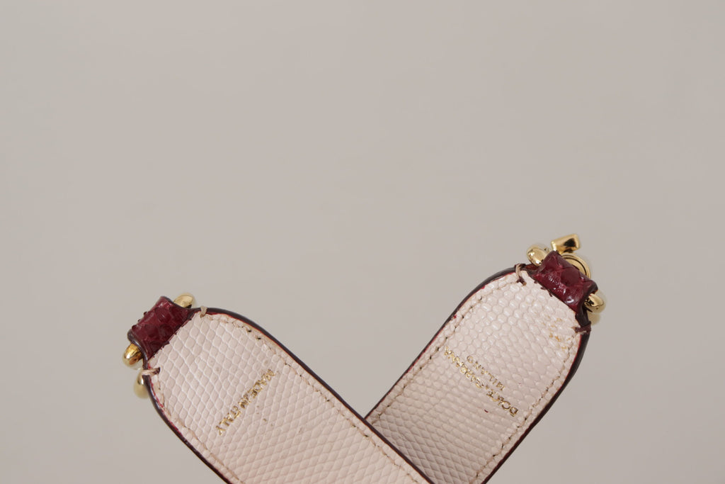 Dolce & Gabbana Bordeaux Leather Crystals Bag Shoulder Strap - Luxe & Glitz