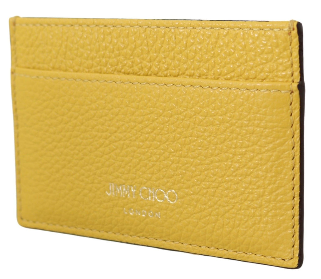 Jimmy Choo Aarna Yellow Leather Card Holder - Luxe & Glitz