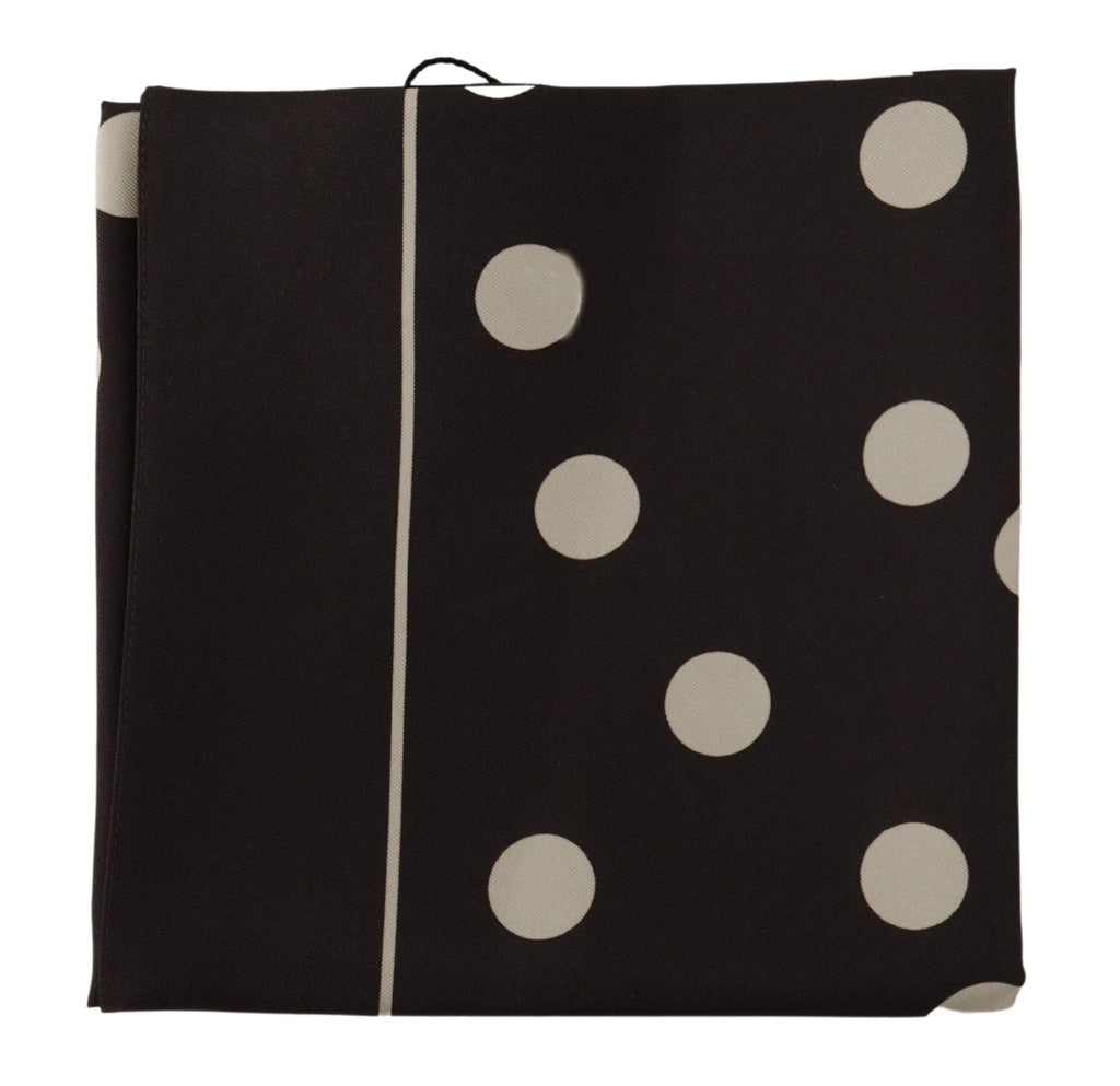 Dolce & Gabbana Black Silk Dotted Square Bandana Handkerchief Scarf - Luxe & Glitz