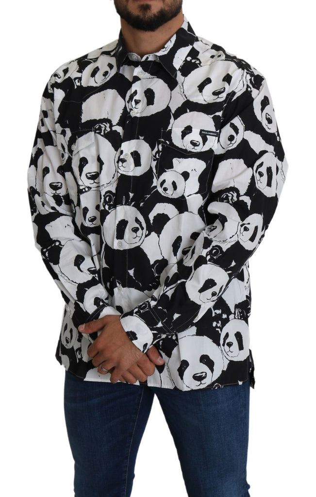 Dolce & Gabbana Black Panda Mens Casual 100% Cotton Shirt - Luxe & Glitz