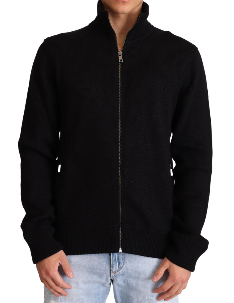 Dolce & Gabbana Black Cashmere Zipper Mens Sweater - Luxe & Glitz