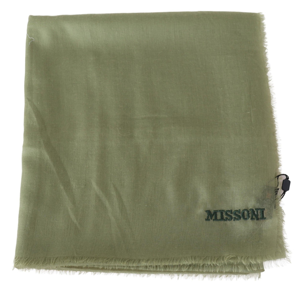 Missoni Green Cashmere Unisex Neck Wrap Scarf - Luxe & Glitz