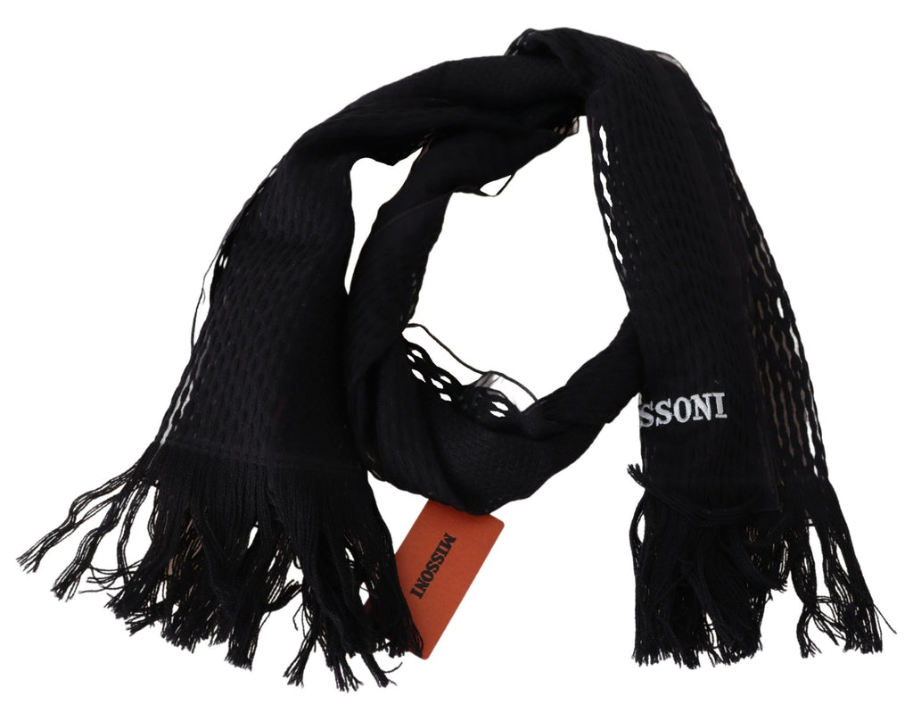 Missoni Black Wool Unisex Neck Warmer Wrap Scarf - Luxe & Glitz