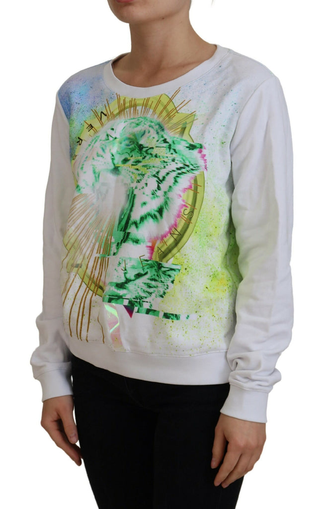 Versace Jeans White Graphic Print Long Sleeves Sweater Versace Jeans