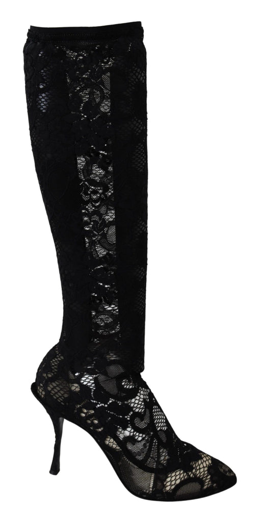 Dolce & Gabbana Elegant Black Stretch Sock Pumps Dolce & Gabbana
