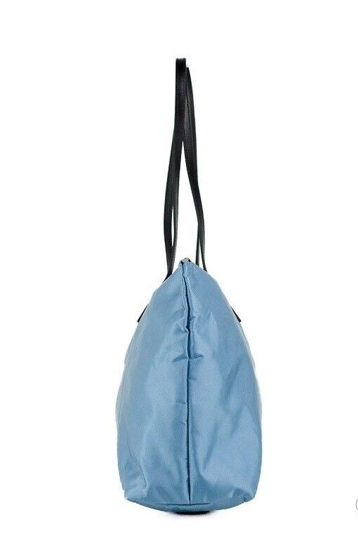 Versace Portuna Medusa Medium Cornflower Blue Nylon Leather Tote Bag Purse Versace