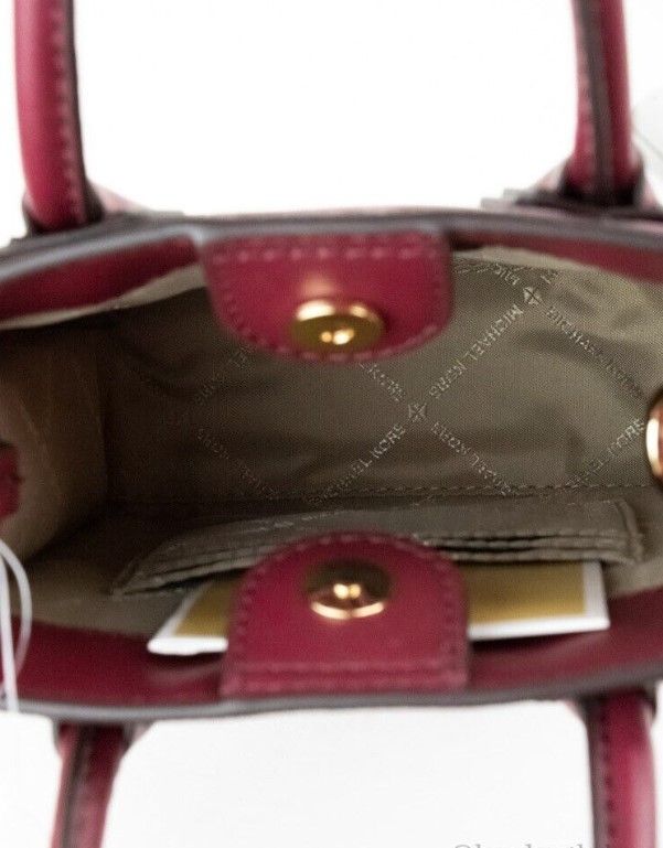 Michael Kors Mercer XS Mulberry Signature PVC North South Shopper Crossbody Bag Michael Kors