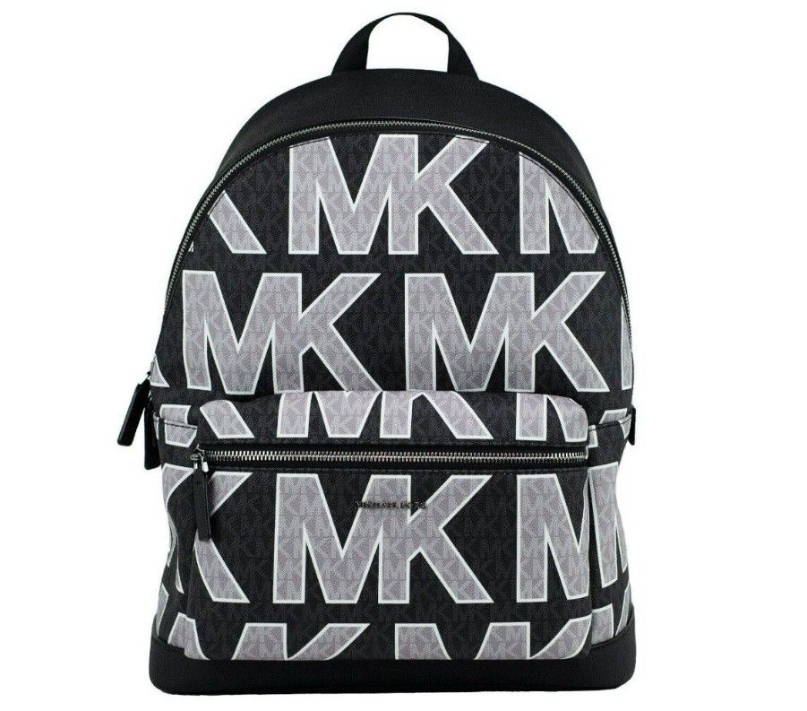 Michael Kors Cooper Black Signature PVC Graphic Logo Backpack Bookbag Bag Michael Kors