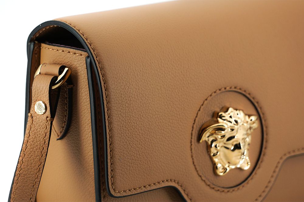 Versace Brown Calf Leather Shoulder Bag - Luxe & Glitz