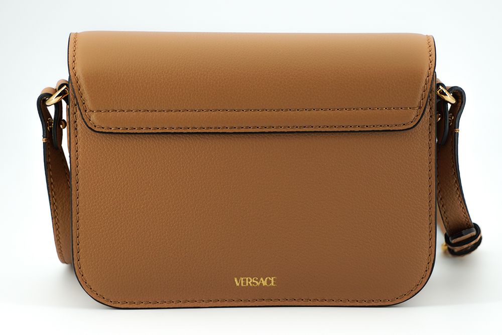 Versace Brown Calf Leather Shoulder Bag - Luxe & Glitz