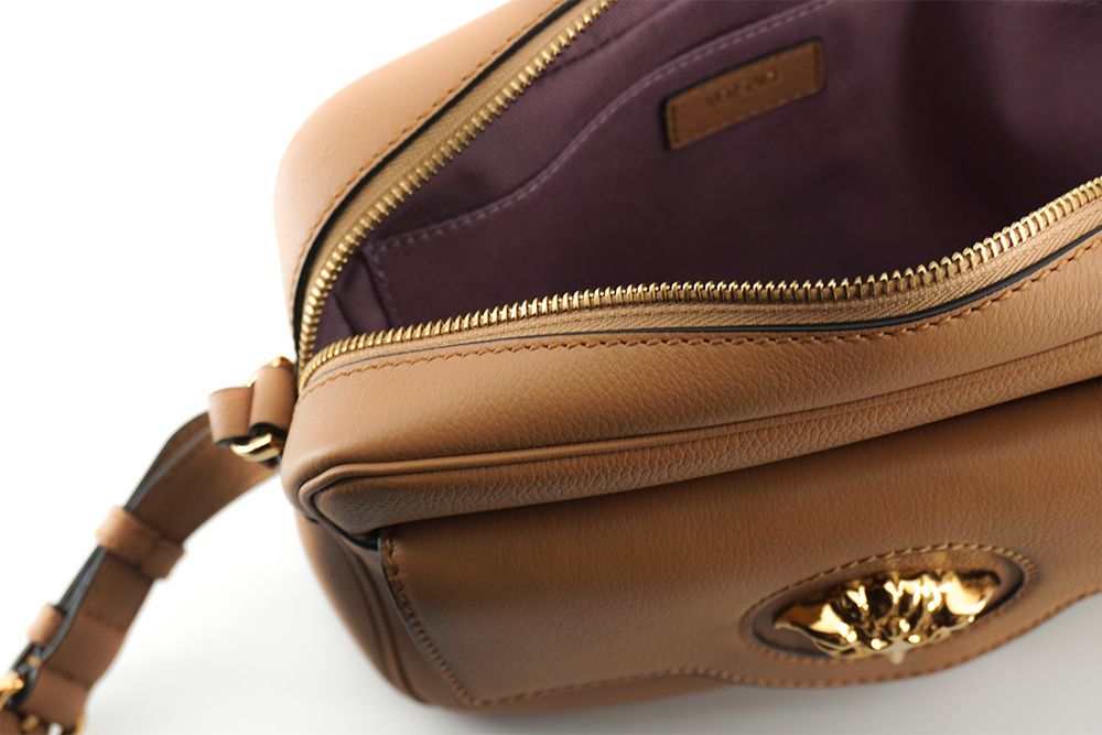 Versace Brown Calf Leather Camera Shoulder Bag - Luxe & Glitz