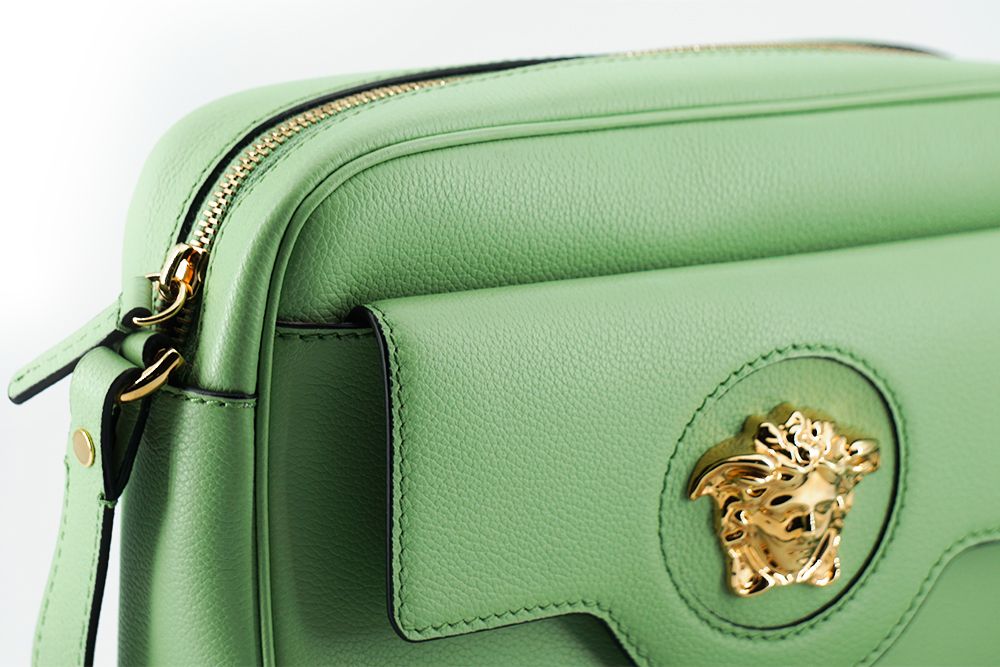 Versace Mint Green Calf Leather Camera Shoulder Bag - Luxe & Glitz