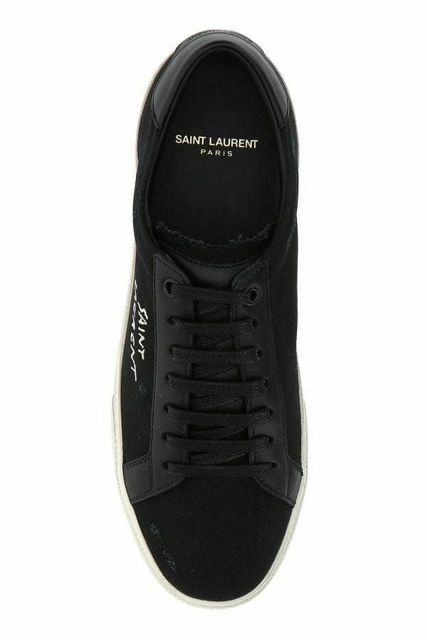 Saint Laurent Black Canvas & Leather Low Top Sneakers Saint Laurent