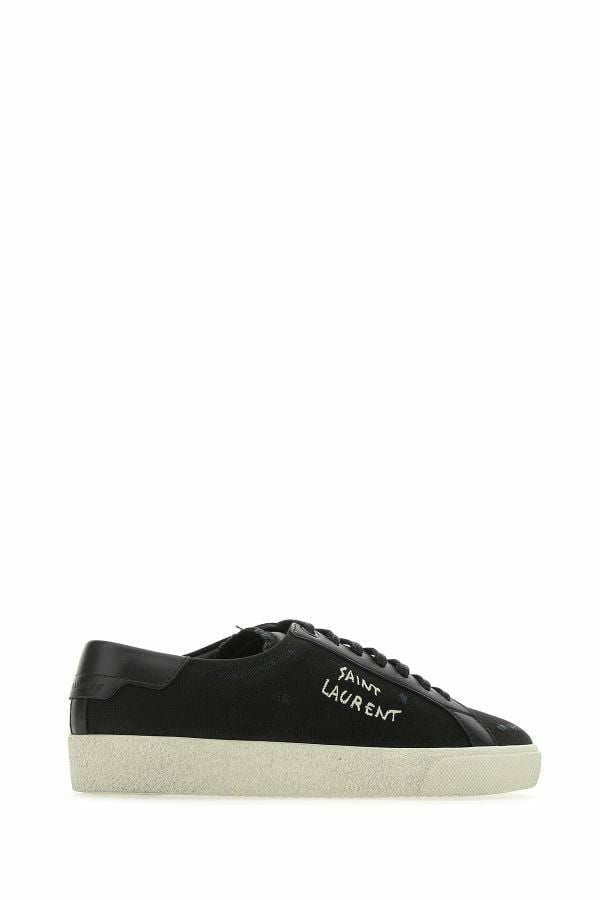 Saint Laurent Black Canvas & Leather Low Top Sneakers Saint Laurent