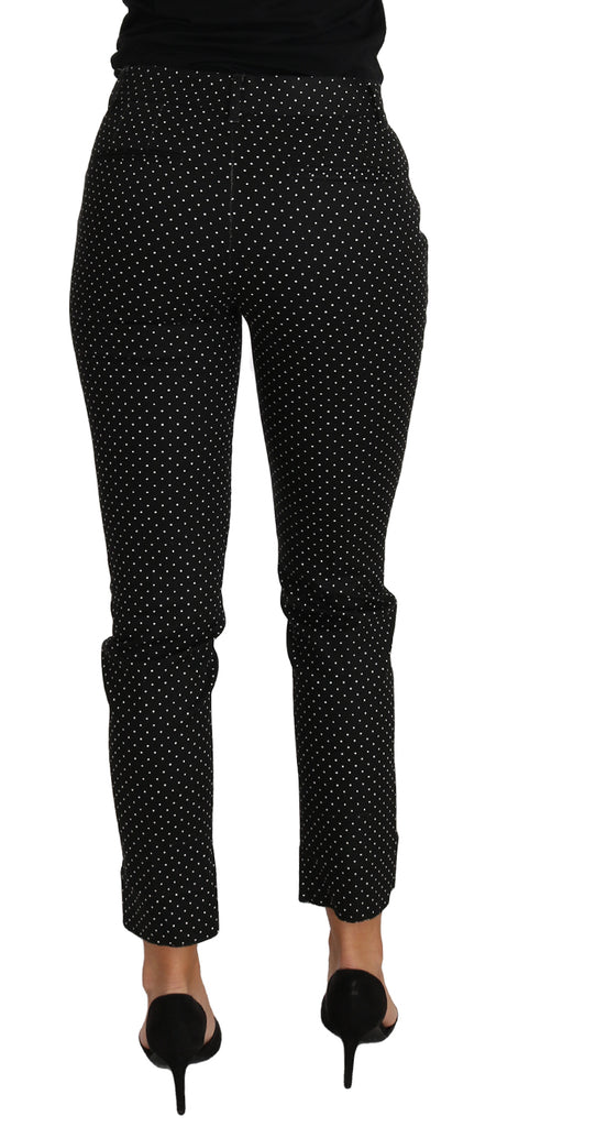 Dolce & Gabbana Black Dress Polka Dot Cropped Straight Pants - Luxe & Glitz
