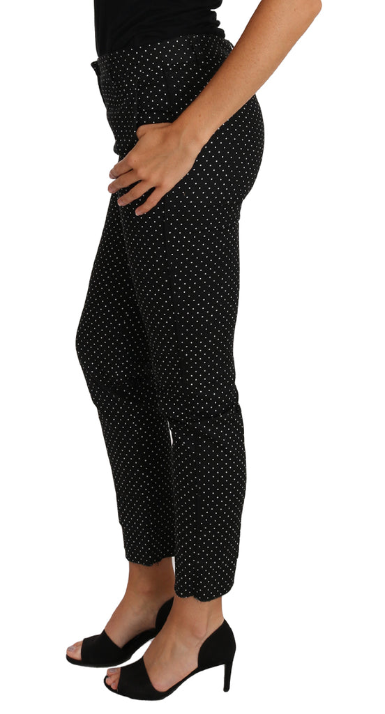 Dolce & Gabbana Black Dress Polka Dot Cropped Straight Pants - Luxe & Glitz