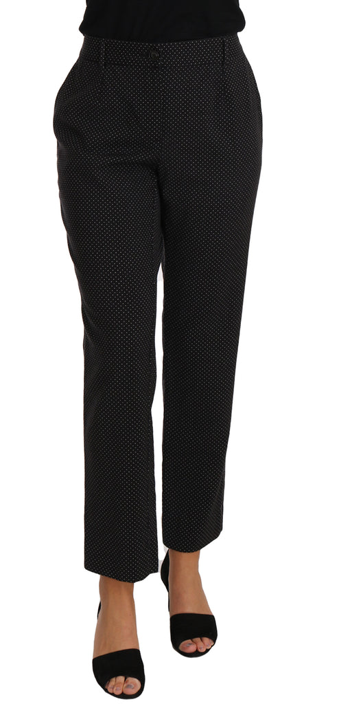 Dolce & Gabbana Black Lace Up Riding Cropped Trouser Pants - Luxe & Glitz